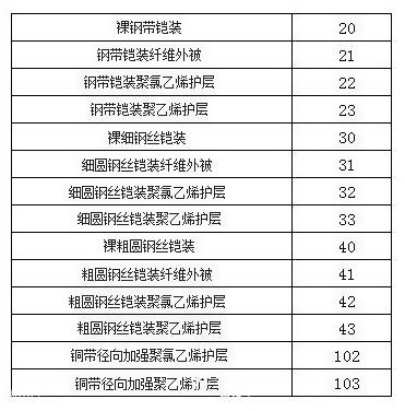 鎧裝電纜代號(hào)意義